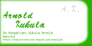 arnold kukula business card